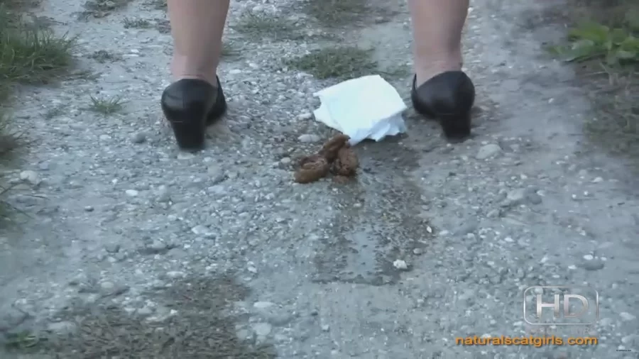 Shitting: (OutdoorScat) - The woman sat down and took a shit on the street [HD 720p] (149 MB)