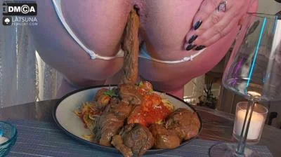 Solo: (Lady Tsunam) - Dinner Scat Pasta [FullHD 1080p] (Eating, Defecation)