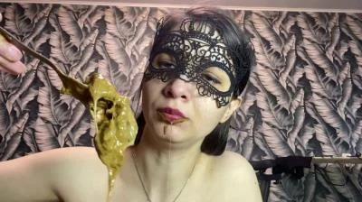 Diarrhea: (p00girl) - Poop a full container eat shit with a fork and vomit [FullHD 1080p] (Eating, Milf)