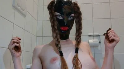 Fetish: (Kink Goddess) - Shitting Rubber Mask [FullHD 1080p] (Latex, Solo)