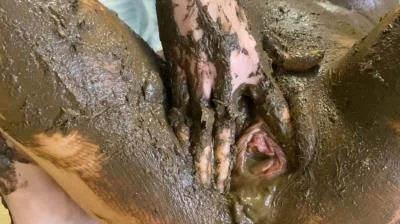 Shitting: (p00girl) - Shit smearing in lingerie hairy pussy in poop [FullHD 1080p] (Solo, Masturbation)