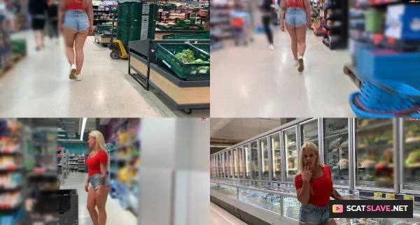 Devil Sophie - Pervers Public Gefriertruhe im Lebensmittelladen vollgepisst und Fotzen-Lippenstiftspiele [FullHD 1080p / 160 MB]