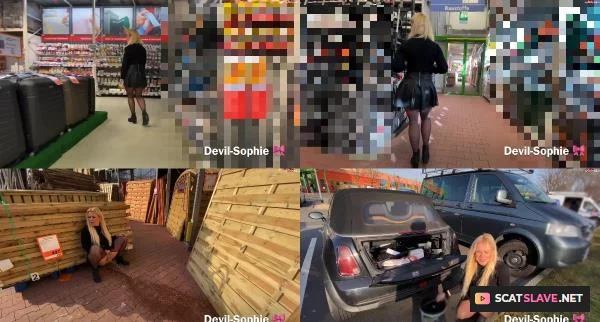 Devil Sophie - Mit voller Blase in den Baumarkt - Privater Einkauf eskaliert [FullHD 1080p / 100.77 MB]