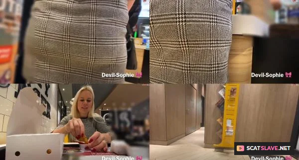 Devil Sophie - Fastfood piglets - really messed up the fast food toilet full of piss with devil-sophie [FullHD 1080p / 131.92 MB]