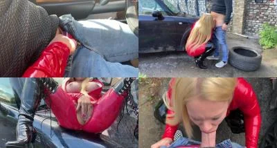 Devil Sophie - Latex-Fotzen-Mudda-Milf auf Linienstrasse Public zerfickt und Augenbesamung [FullHD 1080p / Public Nudity, Latex]