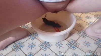 Scatbook (Mistress Jardena) - Lie down and eat it all [HD 720p] (Humiliation, Toilet Slavery)