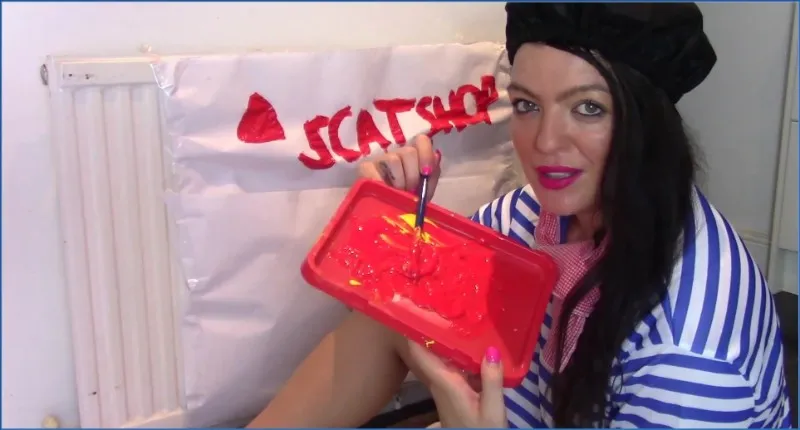 Scat Fetish - EvaMarie88 in Painting With Enema and Shit - scat porn video at ScatSlave.net