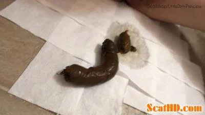 LittleDirtyPrincess - Long smooth thick morning poop & bonus horny poop [FullHD 1080p / Kaviar Scat, Toilet Slavery]