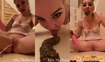 Scat Ella - Masturbating and Licking Shit [UltraHD 2K / Shit Licking, Masturbation]