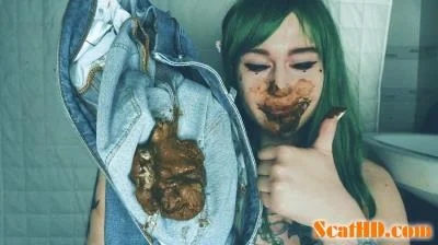 DirtyBetty - FREAKY scat panty pooping play [FullHD 1080p / Defecation, Jean Pooping]